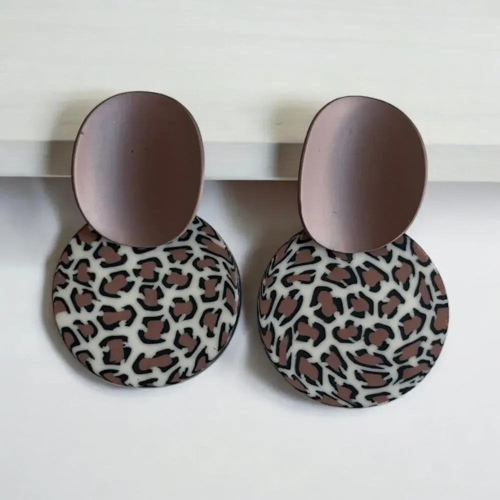Leopard Print Drop Earrings